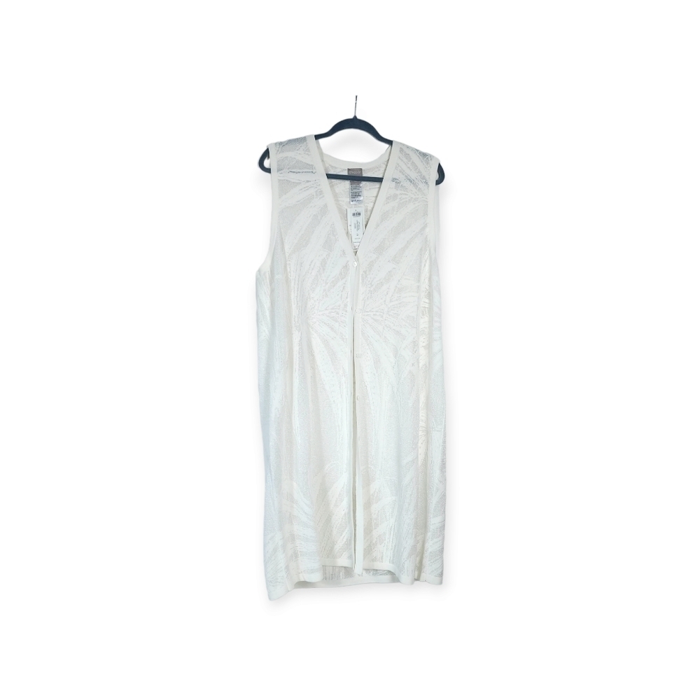 Chico's Sleeveless Palm-Stitch Long Sweater Vest Chico sz 3 xl/16 new with tags - Picture 4 of 12